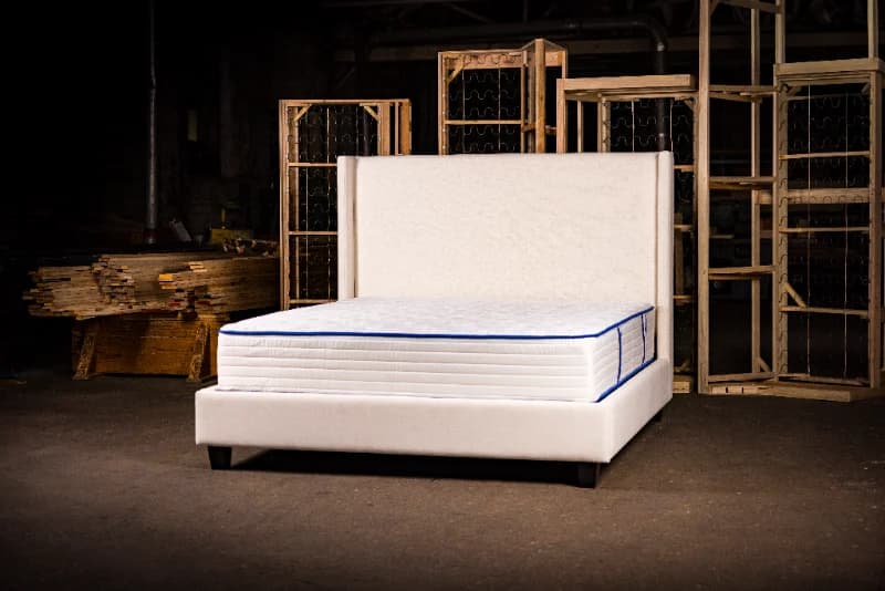 TMM LDF upholstered bed frame and mattress