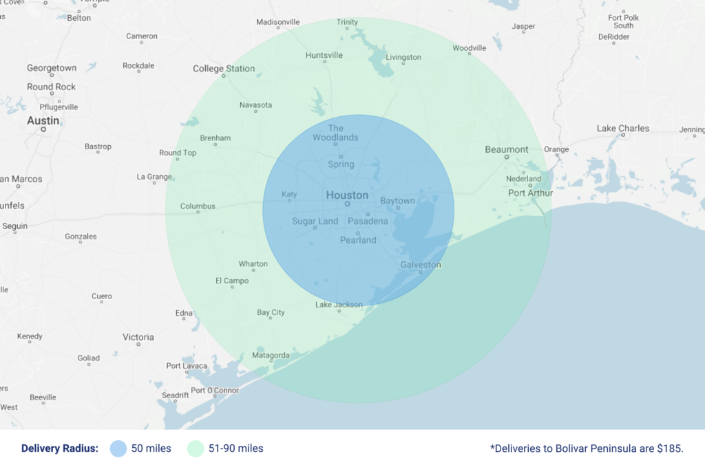 Delivery Radius map